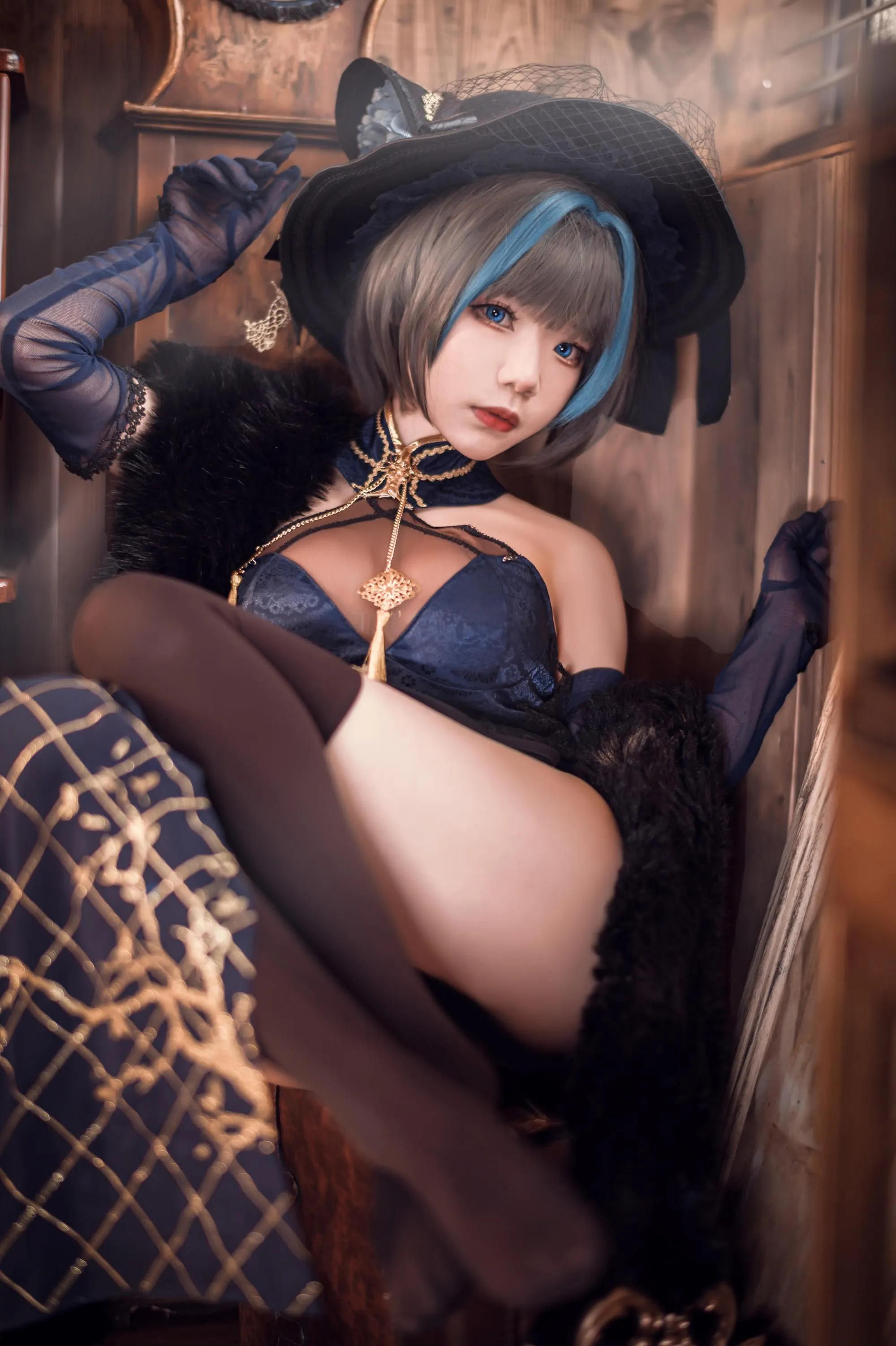 王胖胖u – NO.015 柴郡旗袍 [19P]插图4
